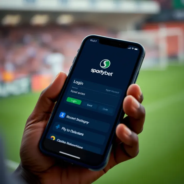 Mobile screen displaying the old Sportybet login interface with clear access options