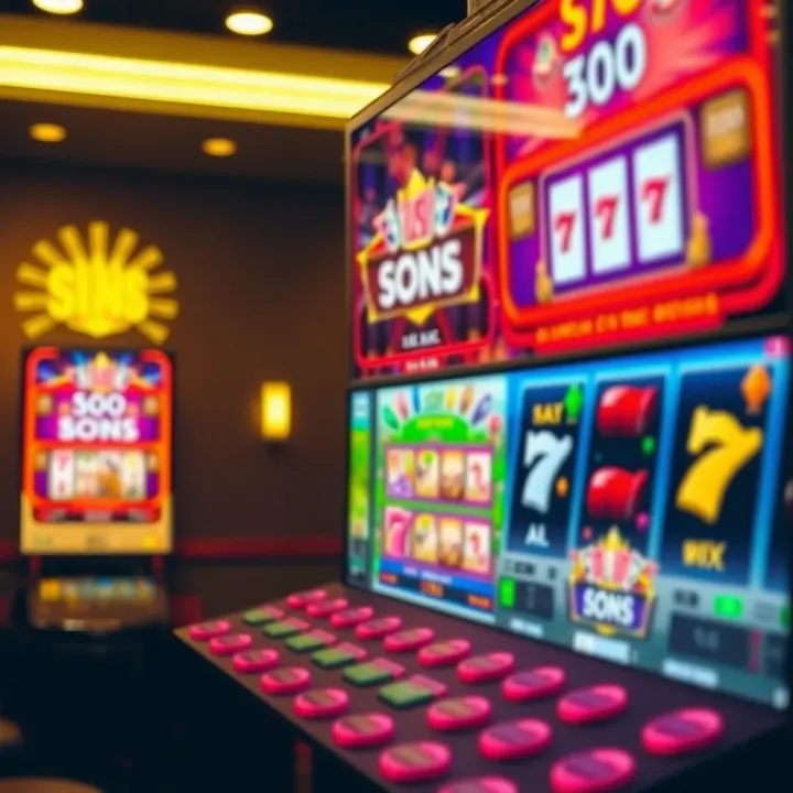 Casino games interface on SportyBet platform with vibrant slot machine graphics and betting features