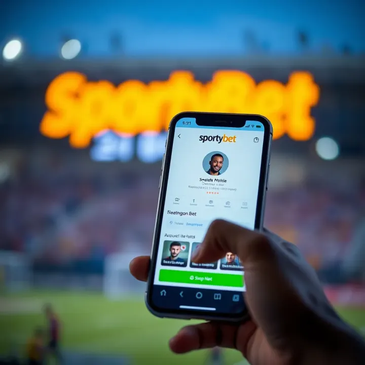 Smartphone displaying the SportyBet app interface showing user profile details