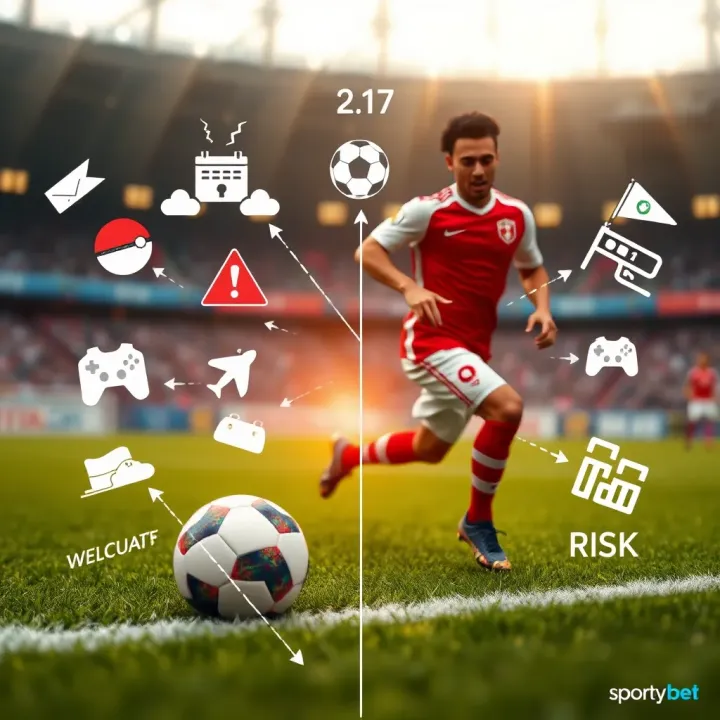 Enhancing Football Predictions and Managing Betting Risks Graphic illustration showing football icons and symbols representing prediction accuracy and risk management