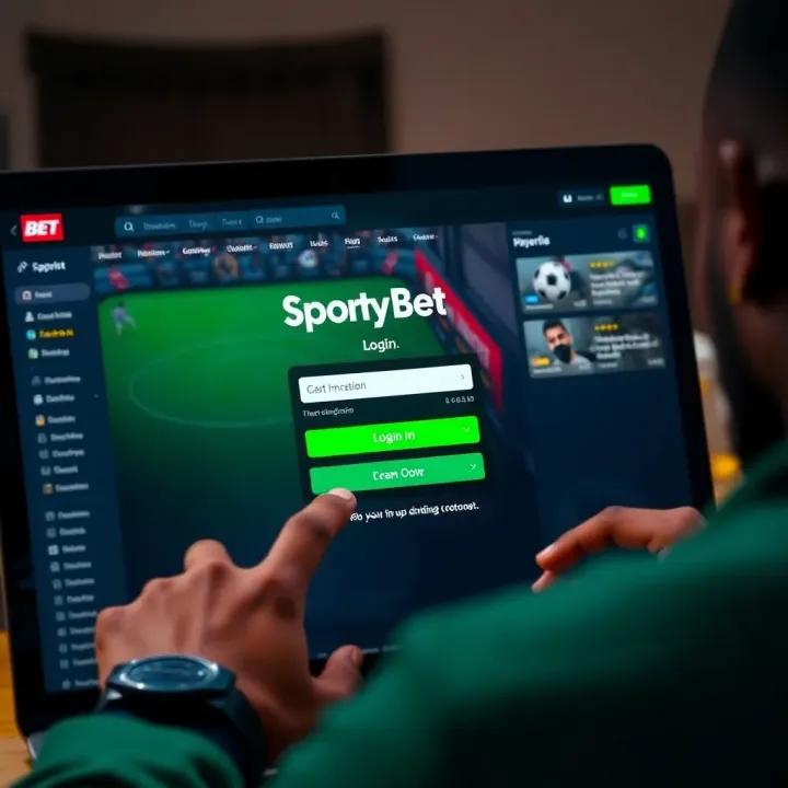 User entering login credentials on SportyBet platform