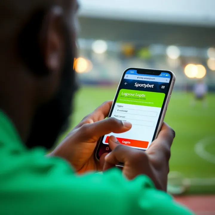 Logging into Sportybet on Mobile Devices User entering login credentials on Sportybet platform on a mobile device