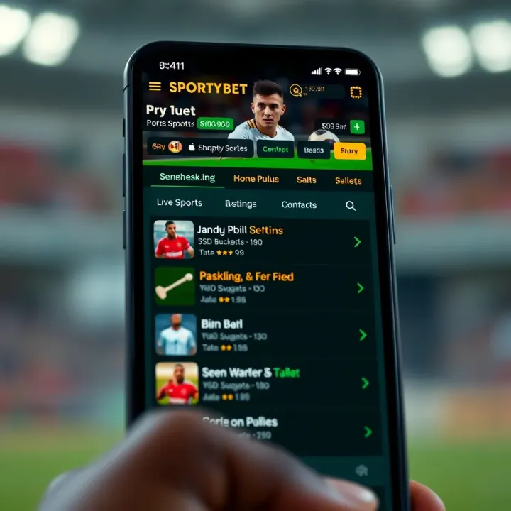 Screenshot of the old SportyBet mobile interface displaying live sports betting options