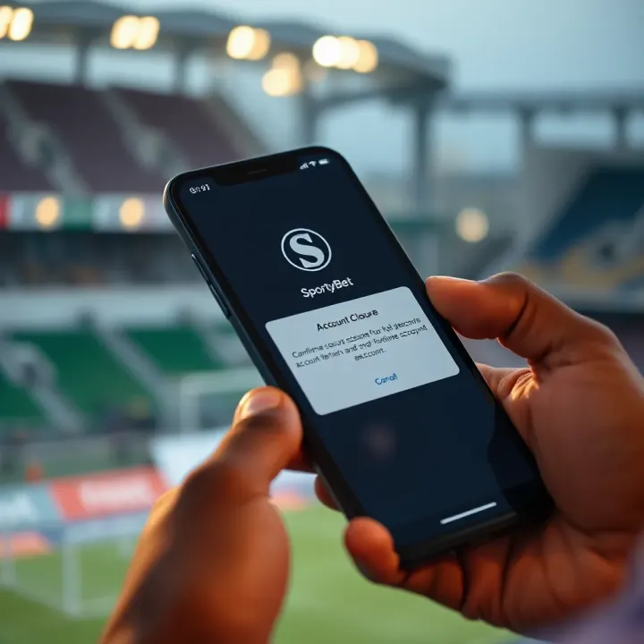 Confirming Account Closure on SportyBet Platform Confirmation screen for closing SportyBet account on smartphone