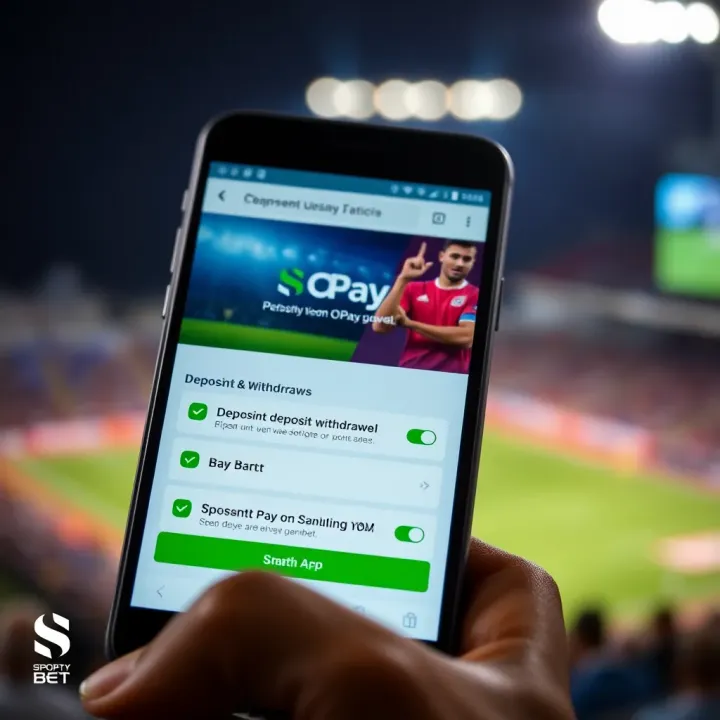 Making Deposits and Withdrawals with OPay on SportyBet Mobile screen showing deposit and withdrawal options using OPay on SportyBet platform