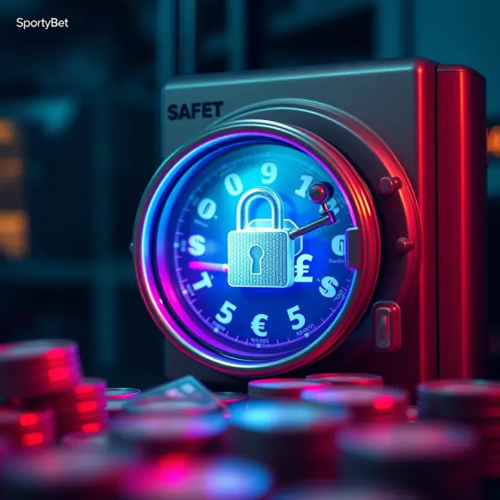 Digital safe with currency symbols representing payment safety