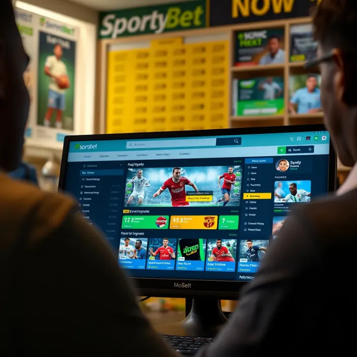 User interface of wwwsportybet.com showing sports betting options on desktop