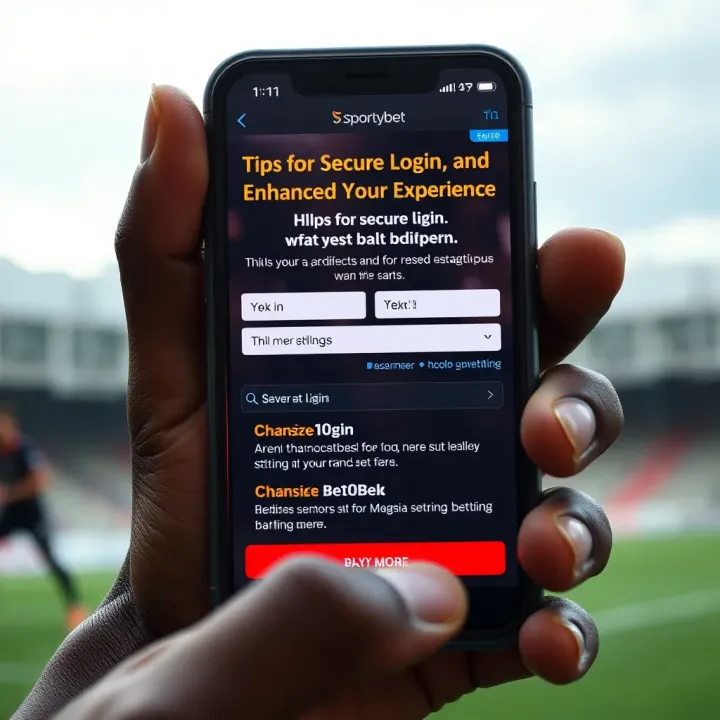 Tips for Secure Login and Enhanced Betting Experience on Sportybet Mobile device displaying tips for secure login and optimized betting on Sportybet platform