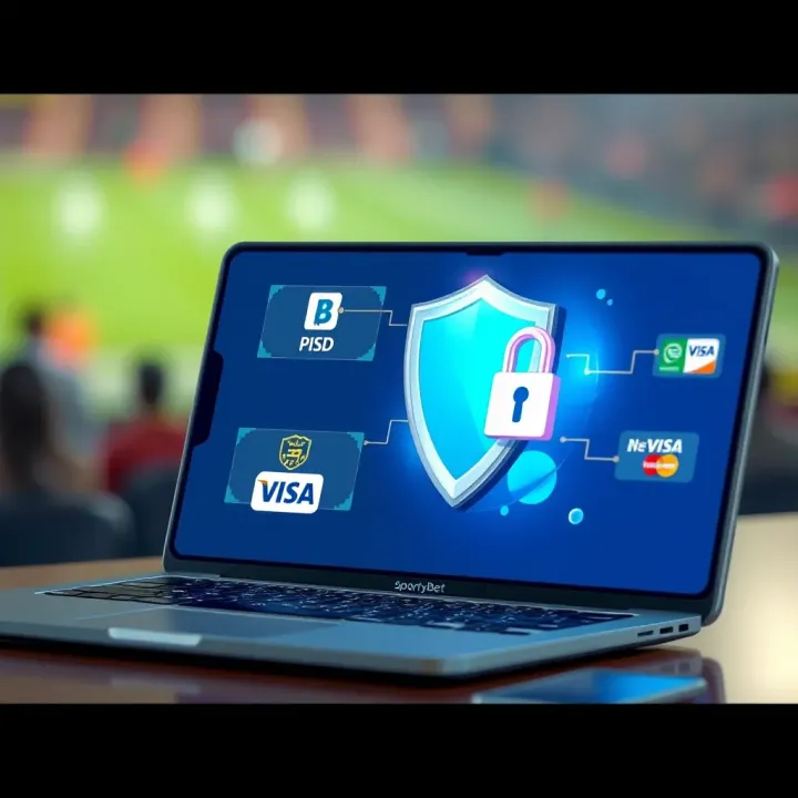 Illustration of secure online payment methods and security shield for safe betting transactions
