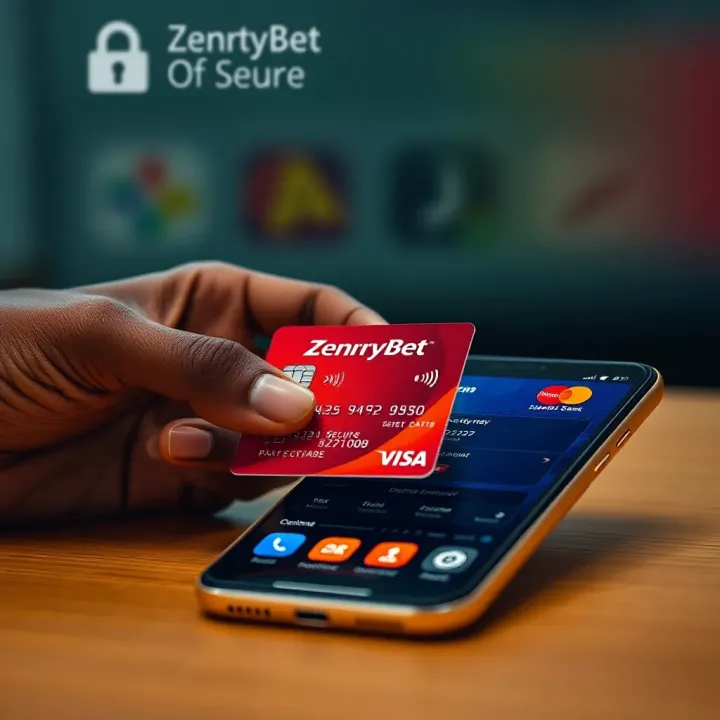 Credit card and smartphone showing secure online payment interface