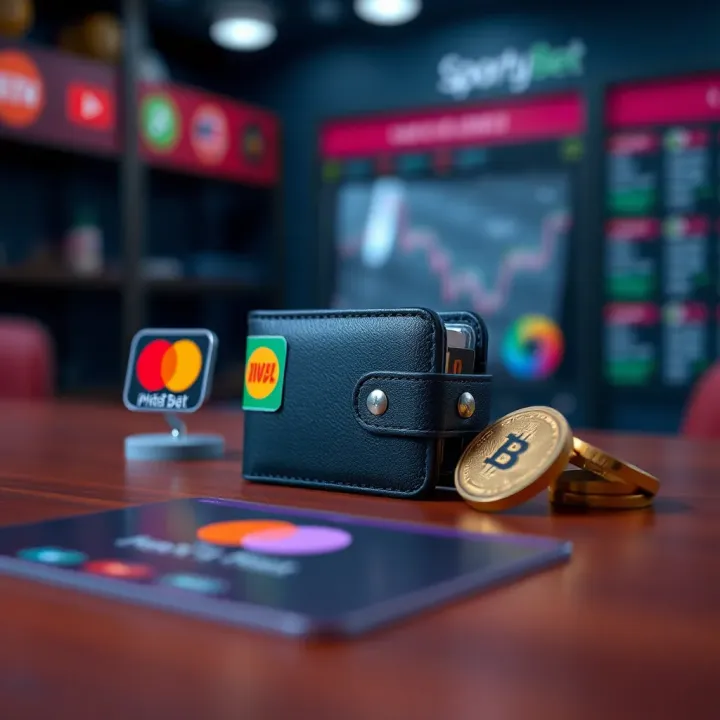 Digital wallet and payment icons representing various safe payment methods for SportyBet Afrique users