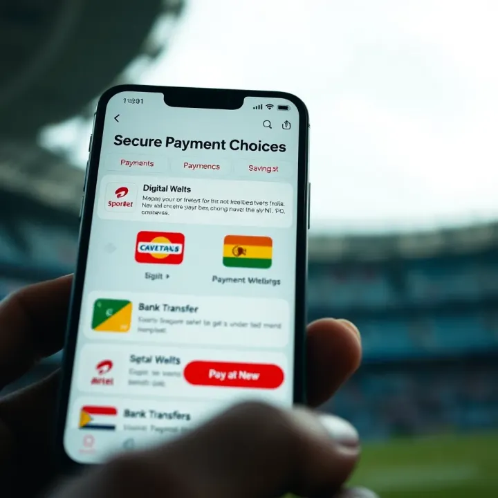 Secure Payment Choices on SportyBet App in India Visual representation of secure payment methods available on SportyBet including digital wallets and bank transfers