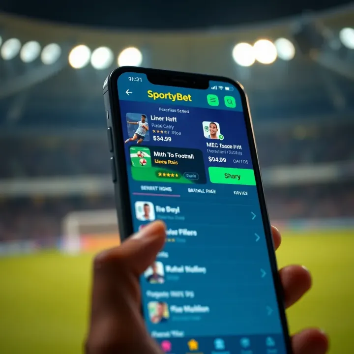 SportyBet app interface showing live football betting options on smartphone screen