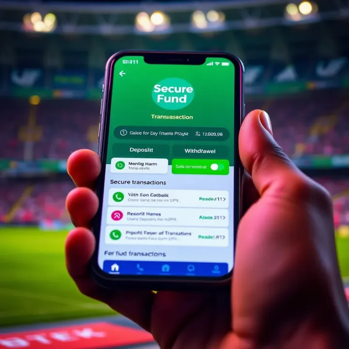 Secure Fund Transactions Feature on SportyBet App Secure transaction screen on SportyBet app illustrating deposit and withdrawal methods