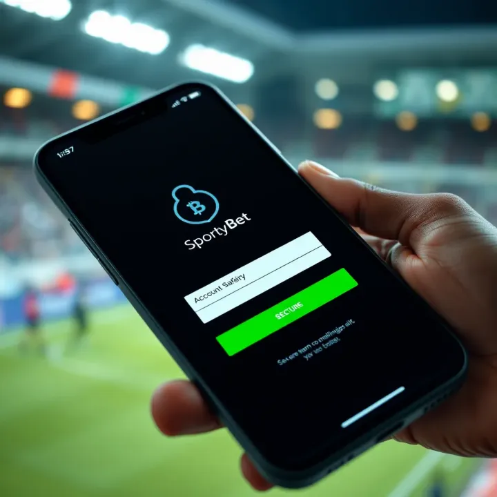 Secure Access to SportyBet Mobile Application Secure login screen of the SportyBet mobile app highlighting account safety features