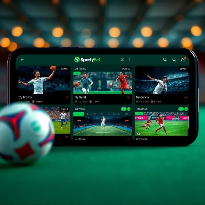 Supported Sports and Live Betting Features on SportyBet App Multiple sports events including football, basketball, and tennis shown in the SportyBet app with live betting options