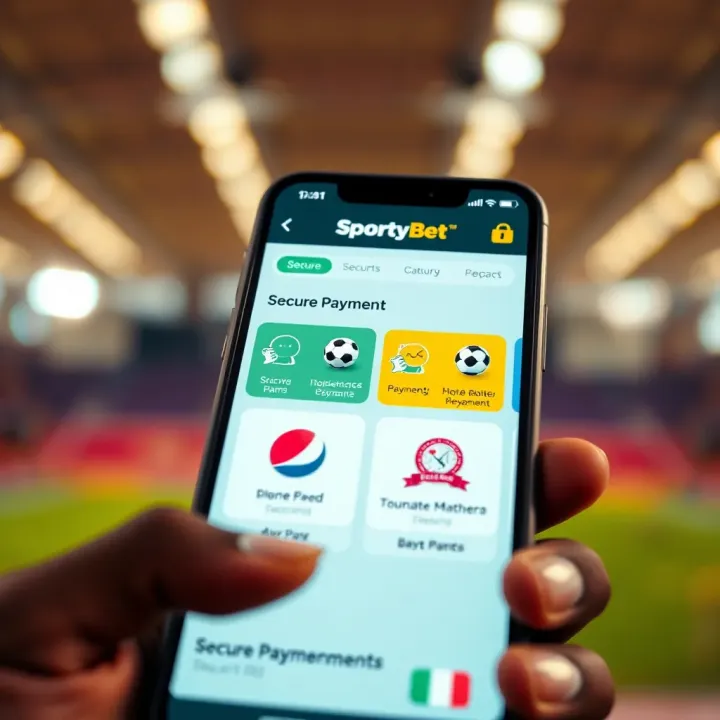 Secure Payment and Safety Features in SportyBet App Secure payment icons and app security features shown on a smartphone screen