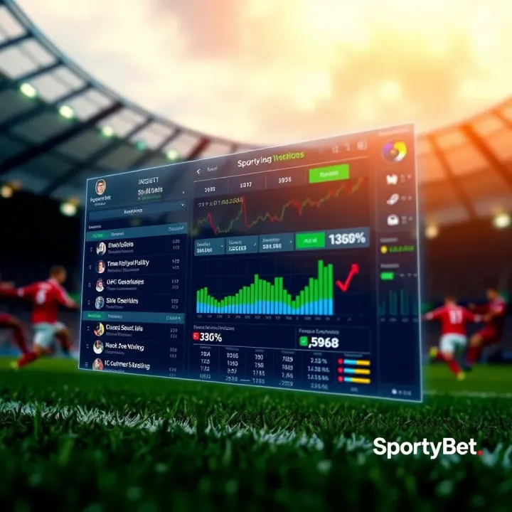 Using SportyBet Insights for Informed Sports Betting Decisions Graphical representation of sports betting insights overlaying a football field background