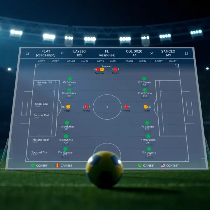 Illustration of a football strategy board with tactical markings and data insights