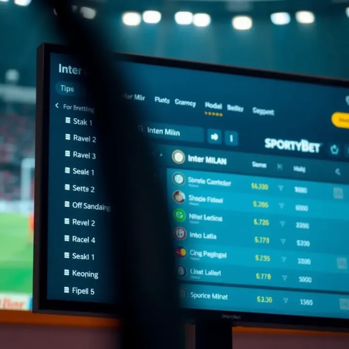 SportyBet betting interface showing odds and options for Inter Milan football games
