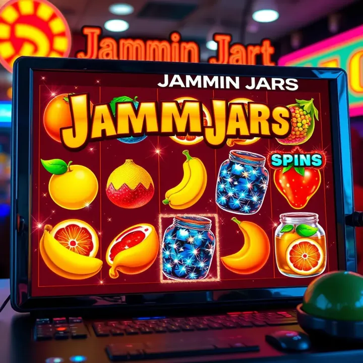 Colorful Jammin Jars slot game reels with vibrant fruits and sparkling jars