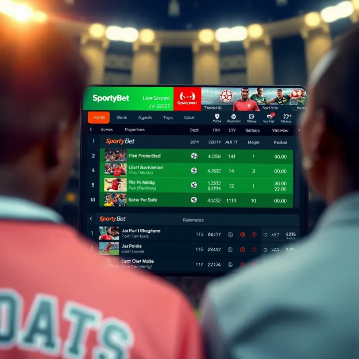 SportyBet Live Scores Interface for Nigerian Sports Fans Screenshot of SportyBet live scores interface showing football and basketball matches in real time