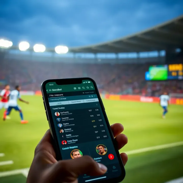 Real-Time Football Scores and Player Stats on SportyBet Livescore Live football match scoreboard with detailed player statistics on a mobile device