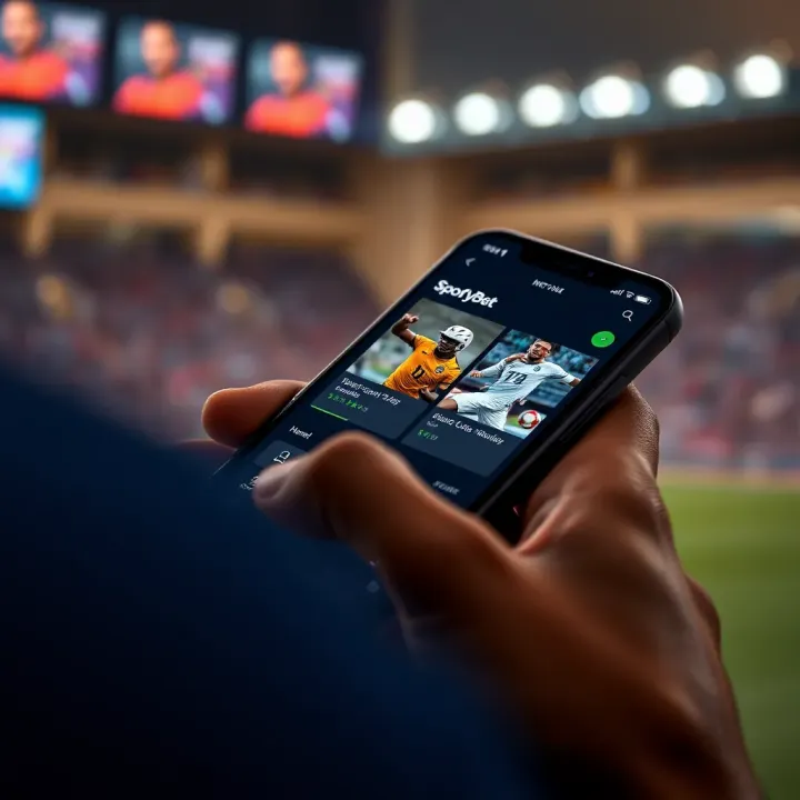 Mobile device displaying SportyBet app interface with sports betting options