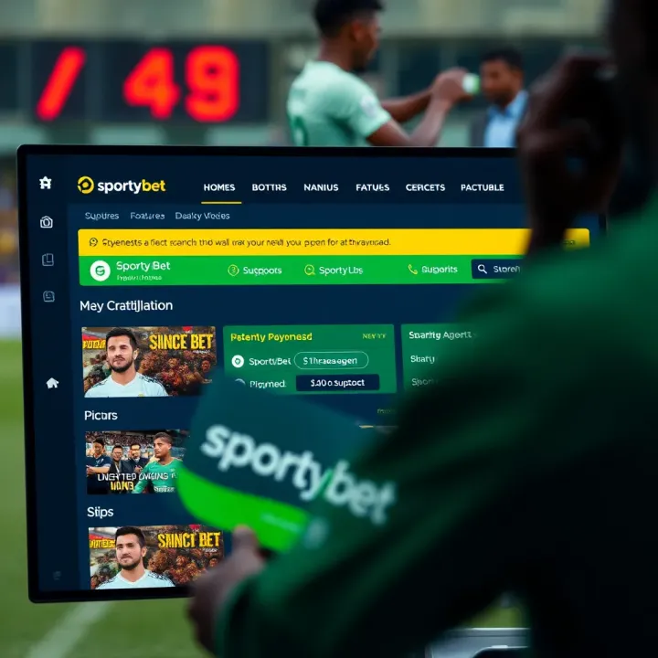 SportyBet Features and Payment Options in Nigeria User interface showcasing SportyBet's betting options and secure payment methods