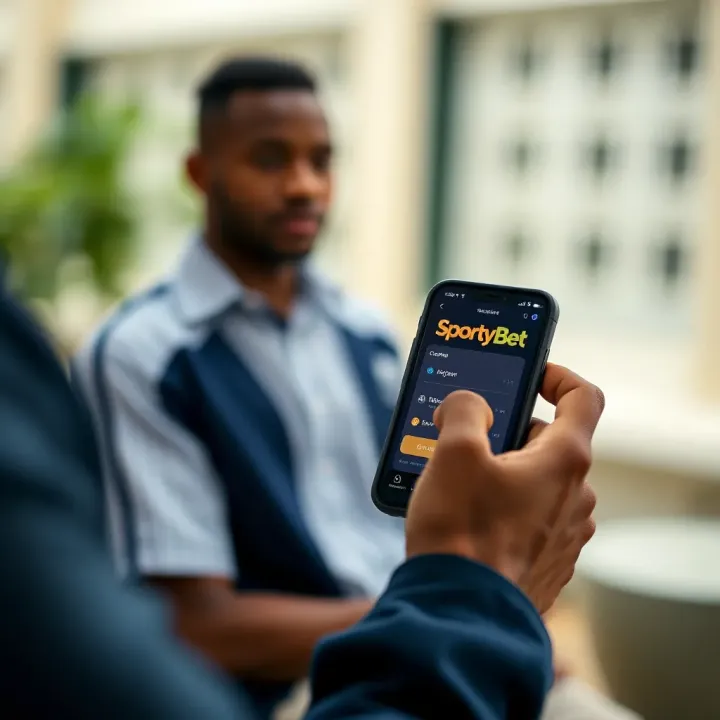 Accessing SportyBet Nigeria Platform on Mobile User accessing SportyBet Nigeria platform on a mobile device