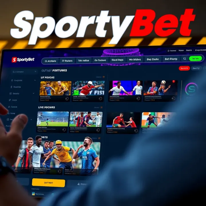 SportyBet Platform Featuring Diverse Sports Events and Live Betting Dashboard screen showing various sports events and live betting options on SportyBet platform