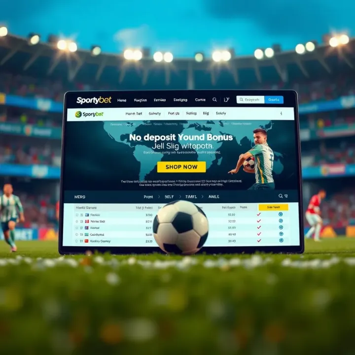 Sportybet No Deposit Bonus Offer for Nigerian Users Graphic showing Sportybet platform interface highlighting no deposit bonus offer