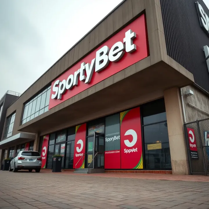 Exterior view of SportyBet office building in Lagos with clear signage