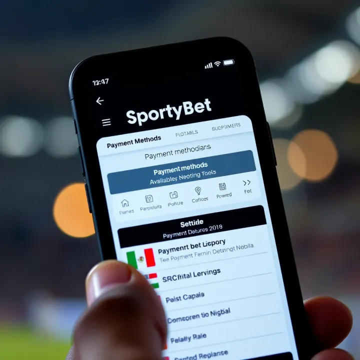 SportyBet Payment Methods in Nigerian Naira Mobile phone displaying SportyBet payment methods available in Nigerian Naira