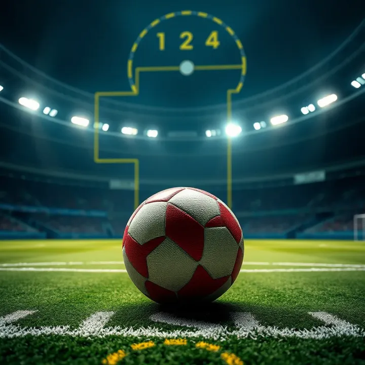 Football pitch with tactical markings and betting odds overlay