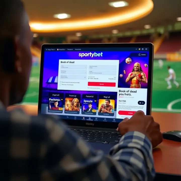 Interface displaying SportyBet registration page and bonus offers for Nigerian players