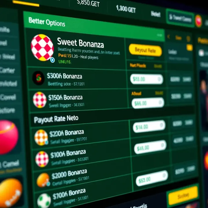 Betting Options and Payout Rates for Sweet Bonanza on SportyBet User interface of SportyBet displaying betting options and payout details for Sweet Bonanza game in Nigerian Naira