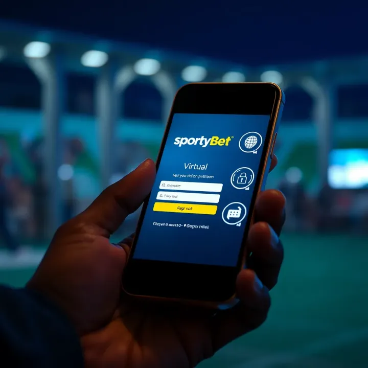 Secure mobile device with data protection icons representing safe access to SportyBet Virtual platform