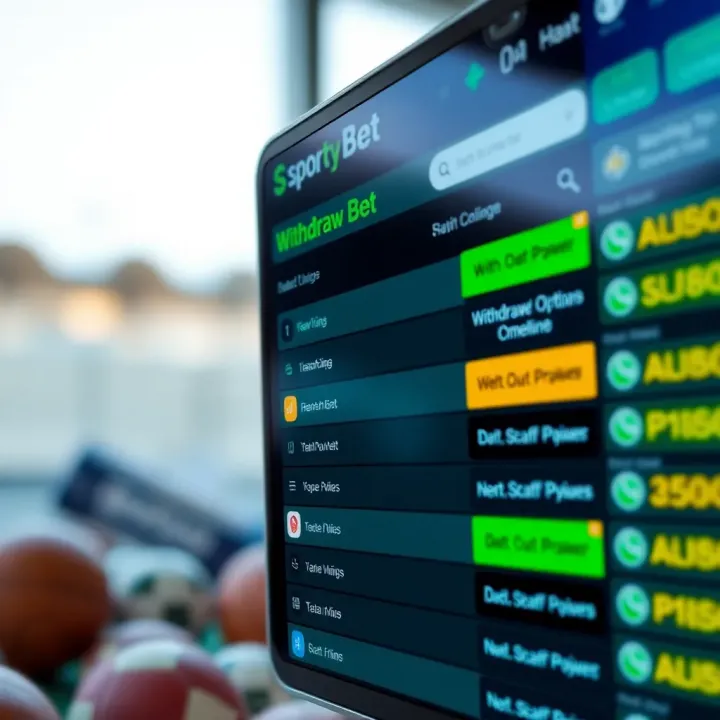 Withdrawal Options and Payout Timelines on SportyBet Interface displaying withdrawal options and payout timelines on a sports betting platform