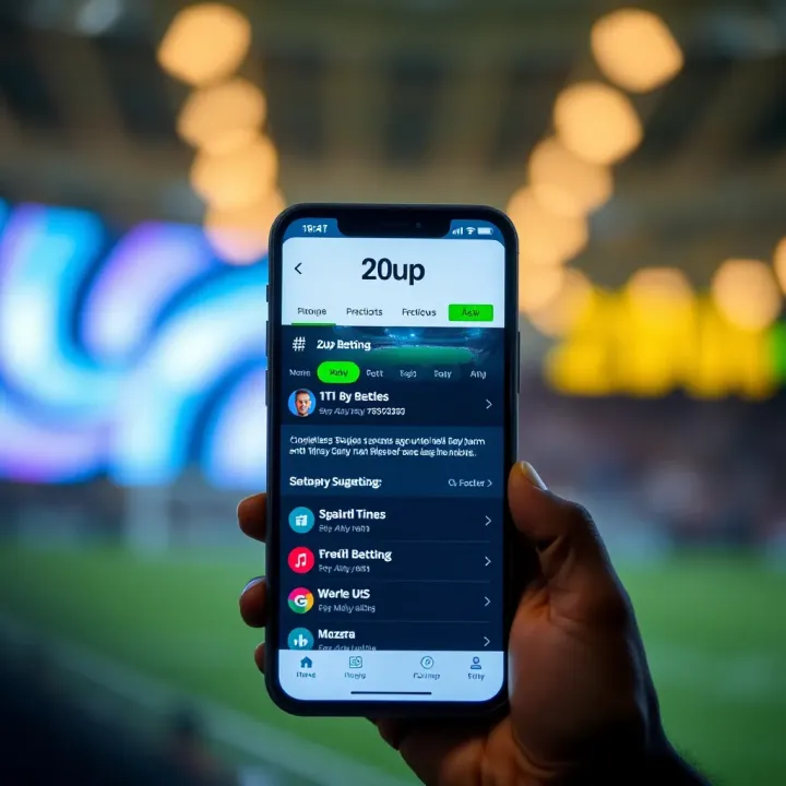 Illustration of a digital sports betting interface showing a 2up betting option on a smartphone screen