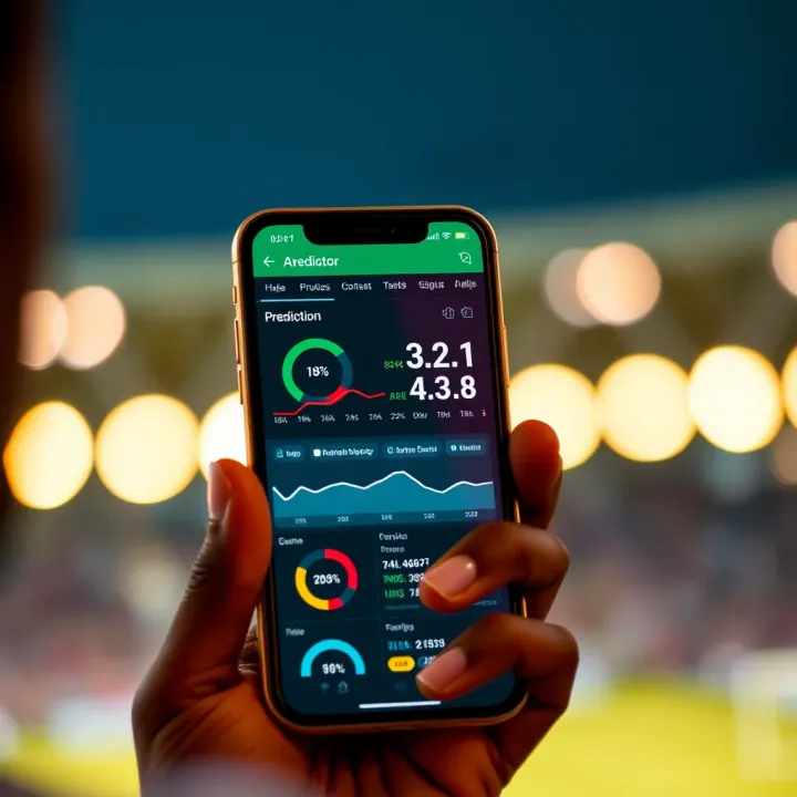 Mobile phone screen displaying Aviator Predictor APK interface with prediction charts and game statistics