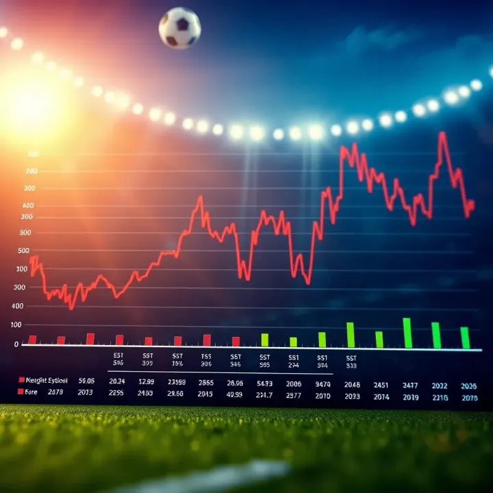 Graph displaying statistical trends and probabilities for football match outcomes