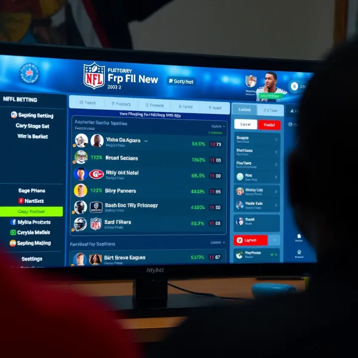 Exploring NFL Betting Options on SportyBet in Nigeria NFL football game on a digital betting platform showing various betting options