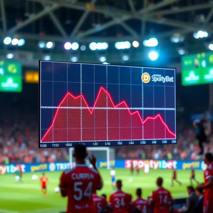 Graph illustrating upward and downward trends in a crash betting game
