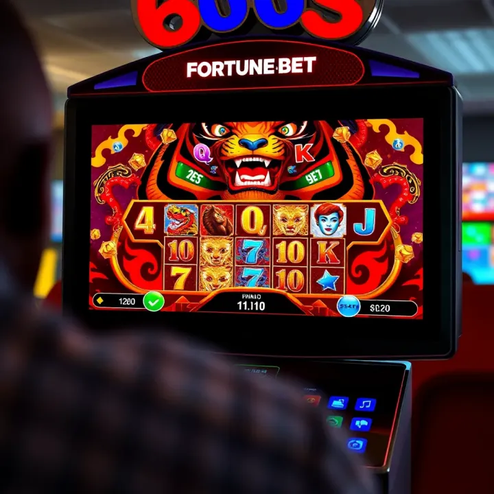 Digital Fortune Tiger game display with colorful graphics and gameplay elements