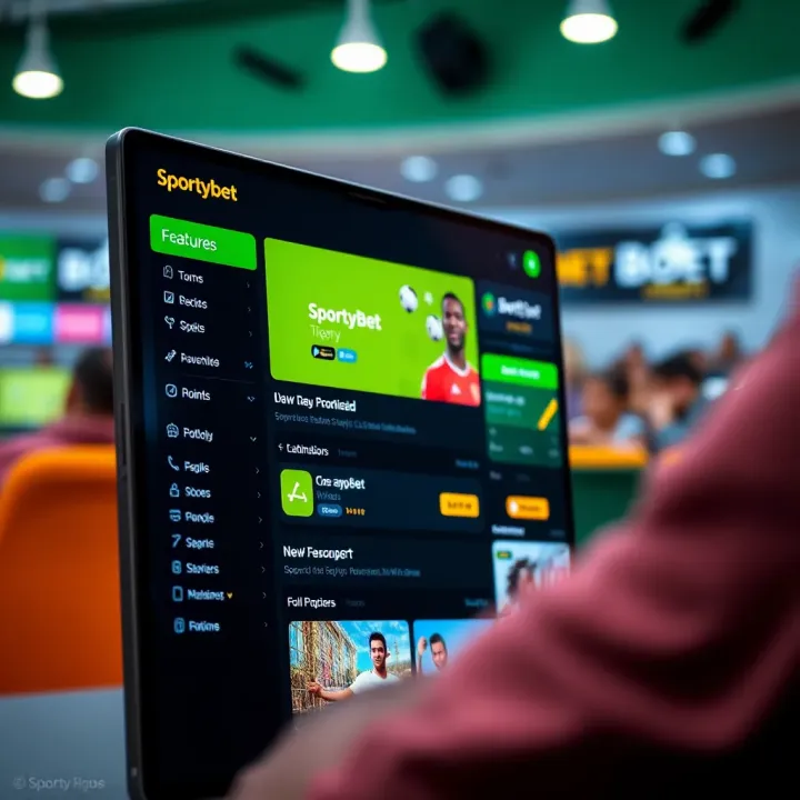 Interface showing SportyBet platform with betting options on sports events