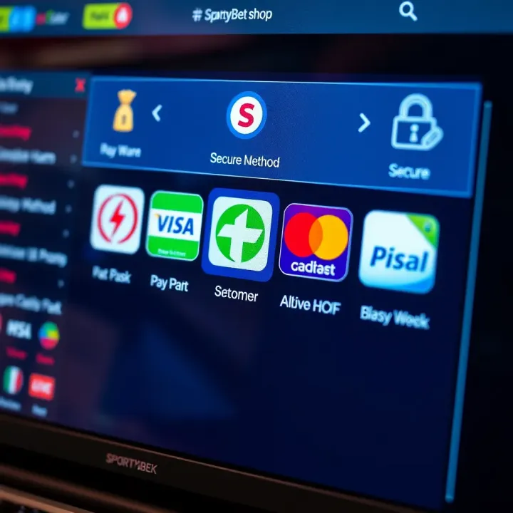Overview of Payment Methods and Security on SportyBet Shop Secure payment methods and transaction icons displayed on a digital interface