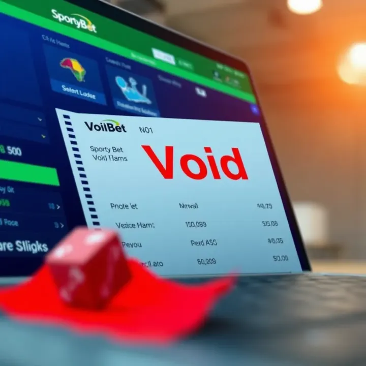 Visual Explanation of a Void Bet on SportyBet Illustration showing a sports betting slip marked as void on a digital platform