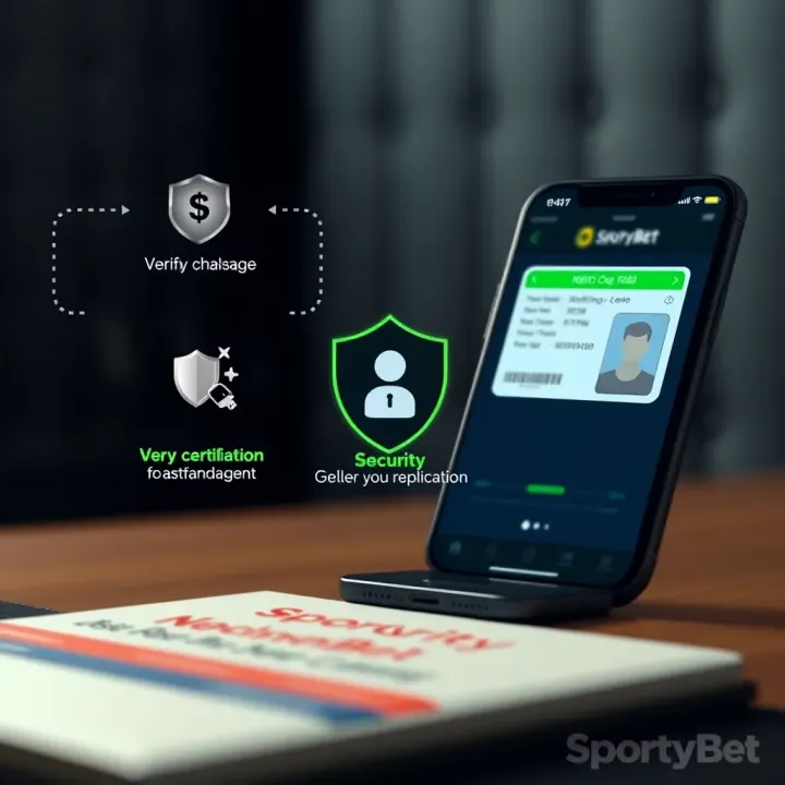Verification and Security Steps Affecting SportyBet Withdrawals Illustration of verification and security icons including a shield and ID card next to a mobile device