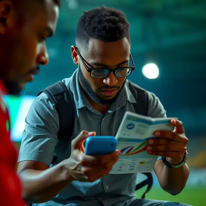 Verifying and Applying SportyBet VIP Tips for Smarter Betting Illustration of a bettor analyzing and verifying free betting tips from SportyBet VIP on a mobile device